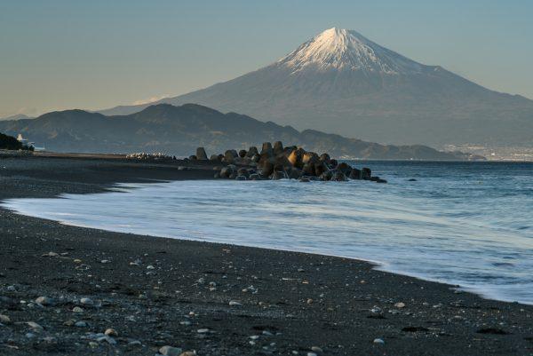 vie from beach of mount fuji
