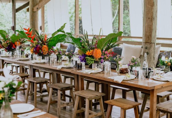 table decoration with flowers and setup
